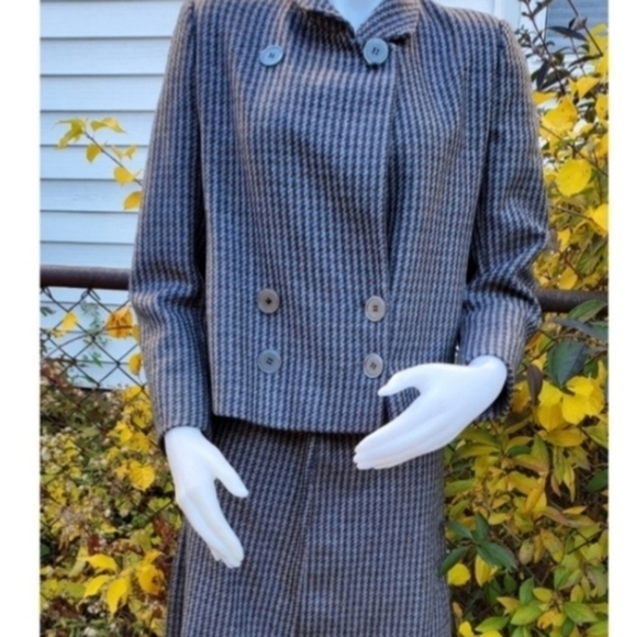 💼📂Vintage Searle houndstooth skirt set 8‎ - Picture 1 of 14